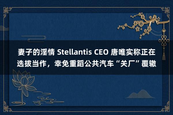 妻子的淫情 Stellantis CEO 唐唯实称正在选拔当作，幸免重蹈公共汽车“关厂”覆辙